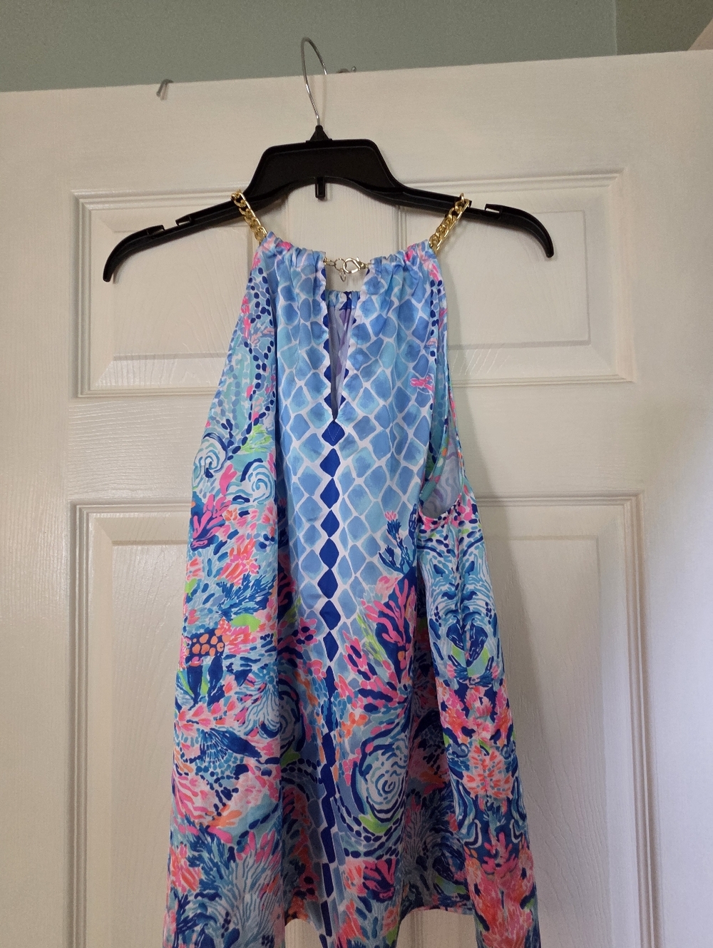 EUC. Lilly Pulitzer Halter Chain-Detail Tank Top Size Large